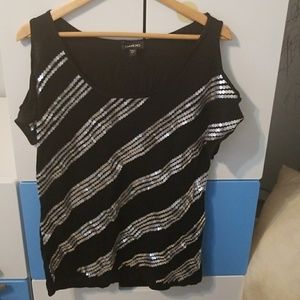 bebe Slit Shoulder Shirt